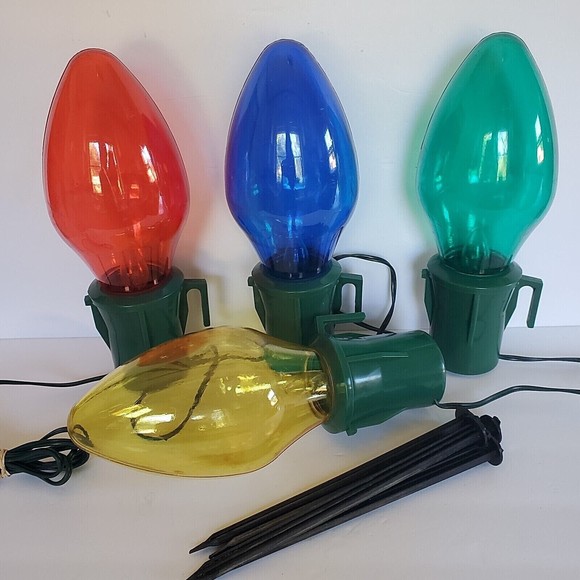 JSNY Holiday 8 Jumbo Christmas Light Bulb Giant Blow Mold Yard